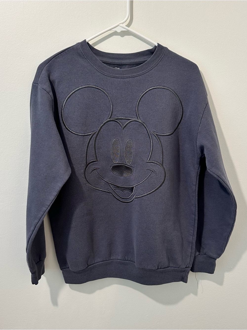 Disney Navy Raised Mickey Crewneck Sweatshirt